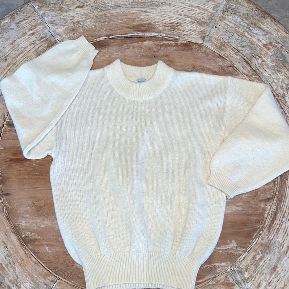 VINTAGE Mock Crew Neck Knit Sweater, Size M